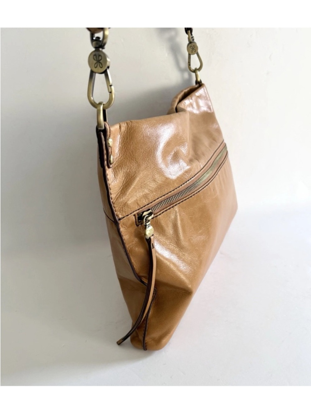 HOBO Tan Leather Crossbody Clutch Bag - Picture 4 of 9